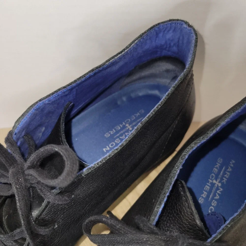 Mark Nason x Skechers Mens Black Blue Leather Chukka Boots Lace Up Size 13
